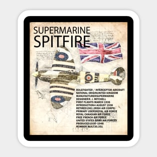 RAF Submarine Spitfire Aircraft Da Vinci Style Aeroplane Sticker